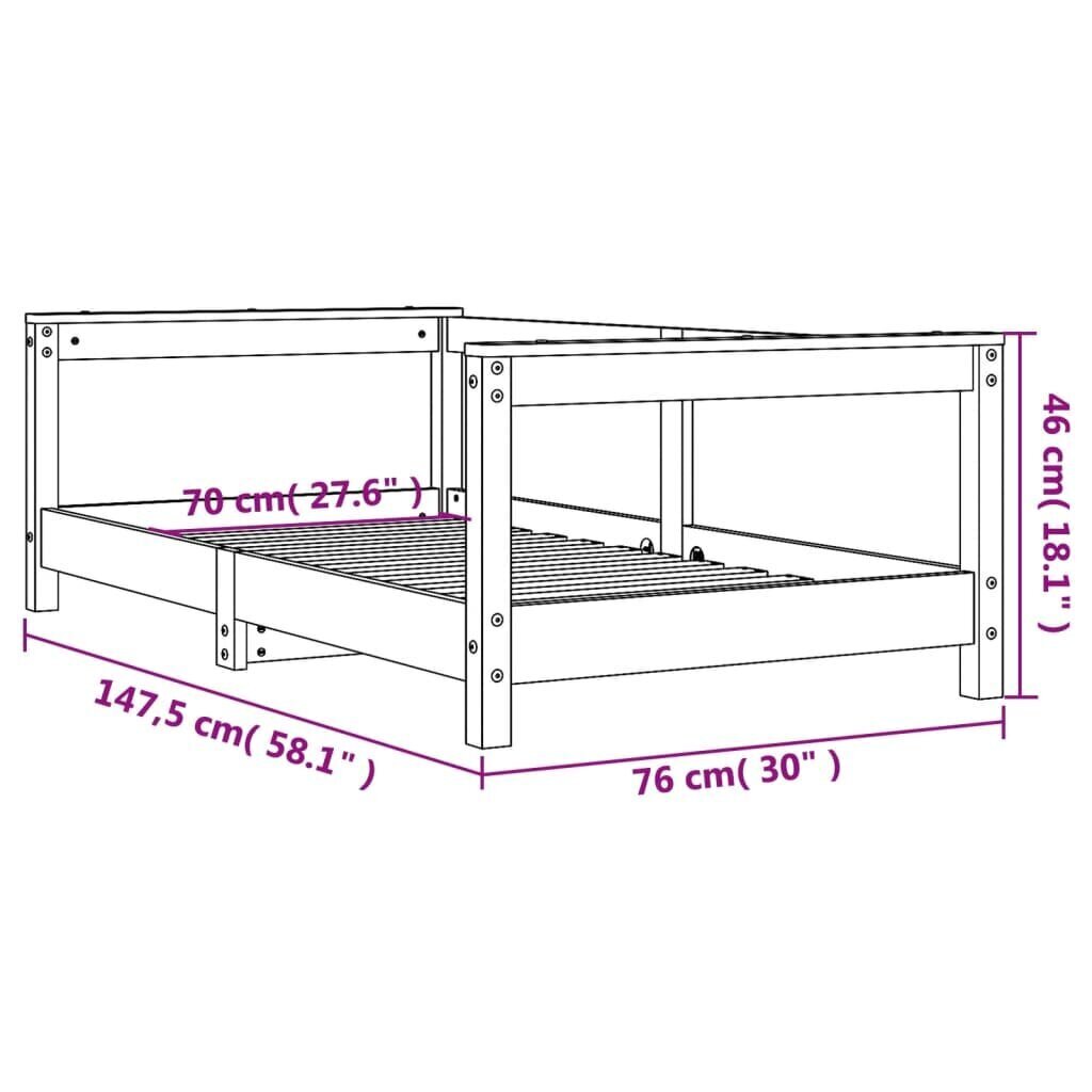 Lastevoodi raam vidaXL, valge, 70 x 140 cm цена и информация | Lastevoodid | kaup24.ee