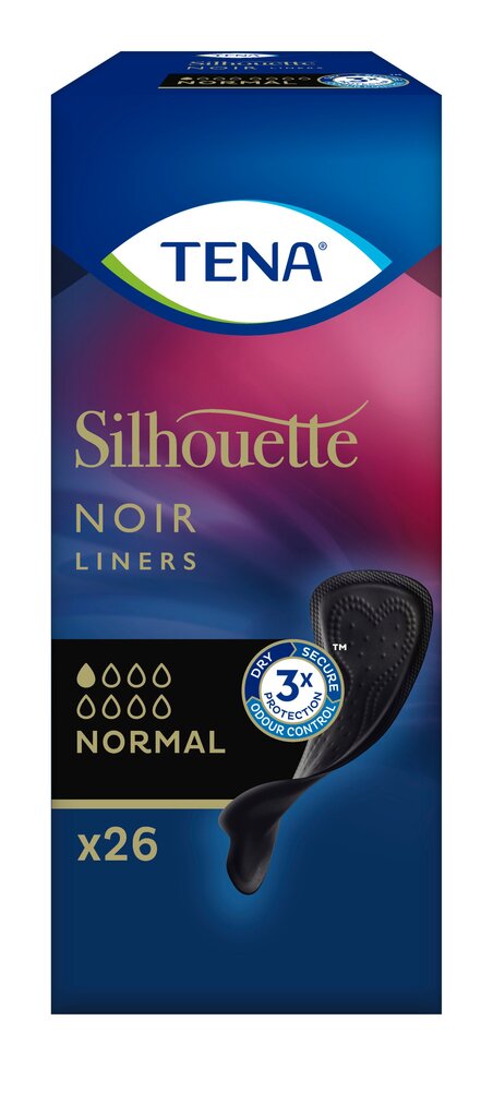 Sidemed Tena Silhouette Noir Normal, 26 tk цена и информация | Mähkmed, hügieenisidemed, ühekordsed linad täiskasvanutele | kaup24.ee