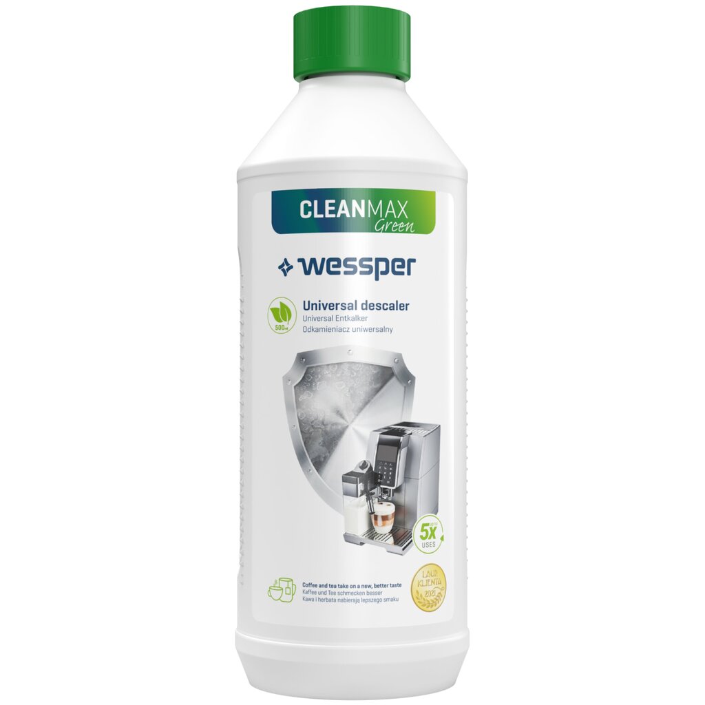 Wessper CleanMax Green Universaalne looduslik katlakivieemaldusvahend kohvimasinale, veekeetjale, triikrauale 500ml цена и информация | Puhastusvahendid | kaup24.ee