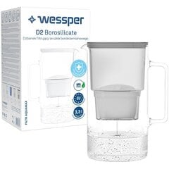 "Wessper AquaMax D2" borsilikaatklaasist kannu 3,3 l hall цена и информация | Фильтры для воды | kaup24.ee