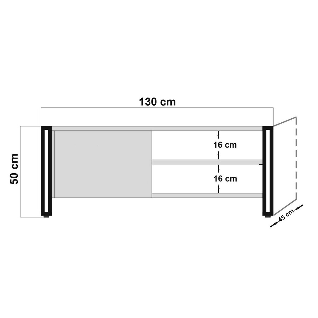 TV alus, Asir, 130 x 50 x 45 cm, must hind ja info | TV alused | kaup24.ee