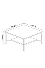 Kohvilaud, Asir, 80 x 80 x 40 cm, must hind ja info | Diivanilauad | kaup24.ee