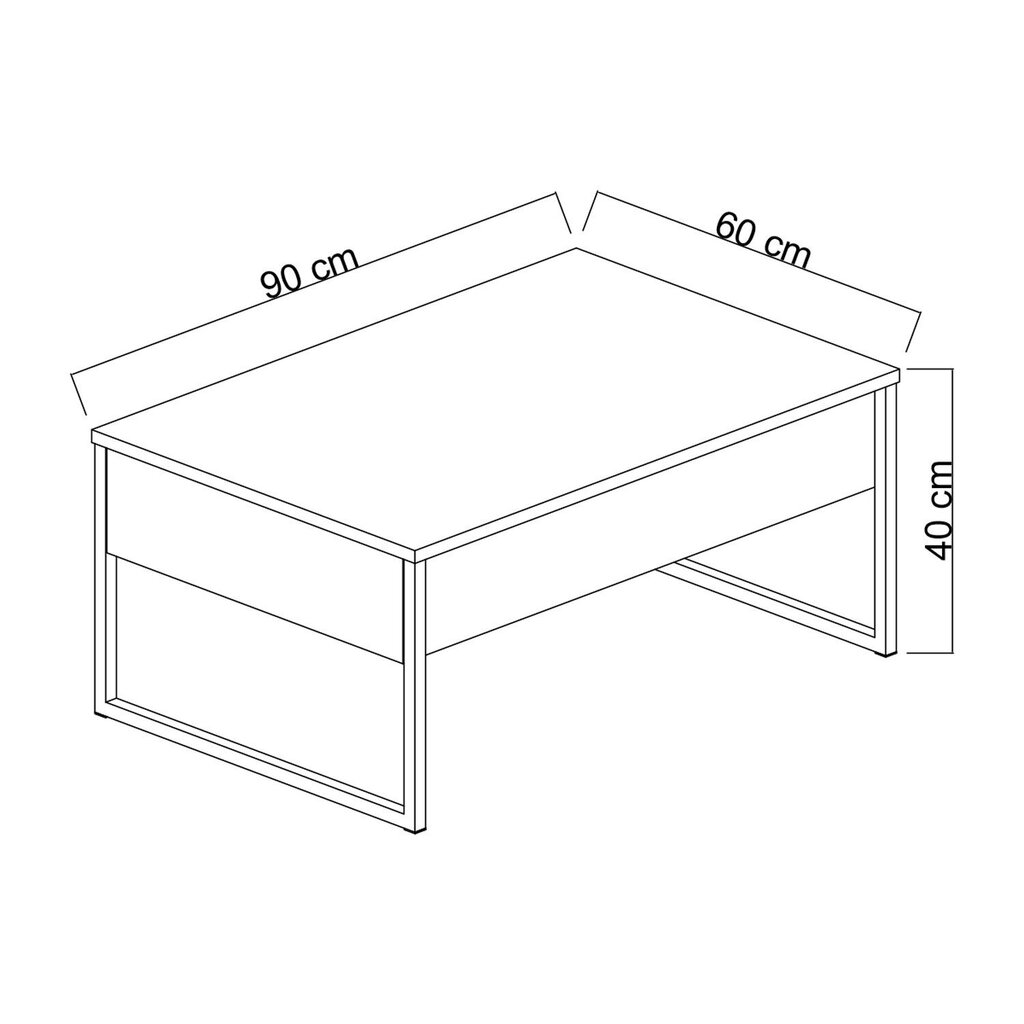 Kohvilaud, Asir, 90 x 60 x 40 cm, pruun hind ja info | Diivanilauad | kaup24.ee