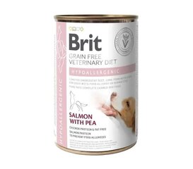 Brit Veterinary Diet Hypoallergenic с лососем и горошком, 6х400 г цена и информация |  Сухой корм для собак | kaup24.ee