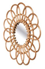 BOHO STYLE MIRROR, DIAMETER 46CM, FLOWER SHAPE, NATURAL COLOR цена и информация | Зеркала | kaup24.ee