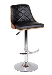 Gemini bar stool, dimensions 48X51X91/112CM, base chrome, black цена и информация | Стулья для кухни и столовой | kaup24.ee