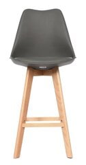 Gray bar stool with wooden legs cushion цена и информация | Стулья для кухни и столовой | kaup24.ee