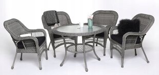 Garden furniture round table 4 rattan chairs hind ja info | Aiamööbli komplektid | kaup24.ee