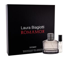 Komplekt Laura Biagiotti Romamor meestele: EDT 75 ml + EDT 10 ml hind ja info | Meeste parfüümid | kaup24.ee