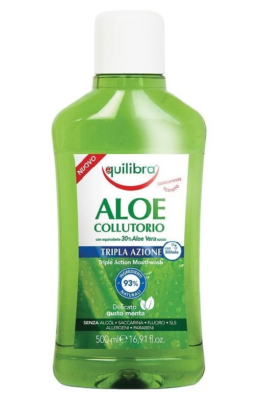 Suuloputusvedelik aaloeekstraktiga Equilibra Aloe Collutorio Triple Action 500 ml hind ja info | Suuhügieen | kaup24.ee