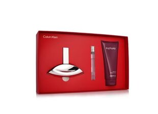 Kinkekomplekt Calvin Klein Euphoria naistele: parfüümvesi Edp, 100 ml + Edp Mini, 10 ml + ihupiim, 200 ml цена и информация | Женские духи | kaup24.ee