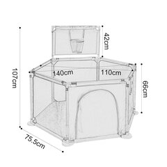Манеж с баскетбольным кольцом Tavalax, серый цена и информация | Манежи для детей | kaup24.ee