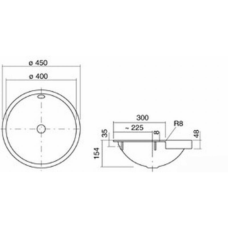 Valamu Alape Hb 450 hind ja info | Kraanikausid, valamud | kaup24.ee