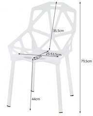 Комплект из 2-х стульев Essen, белый цена и информация | Стулья для кухни и столовой | kaup24.ee