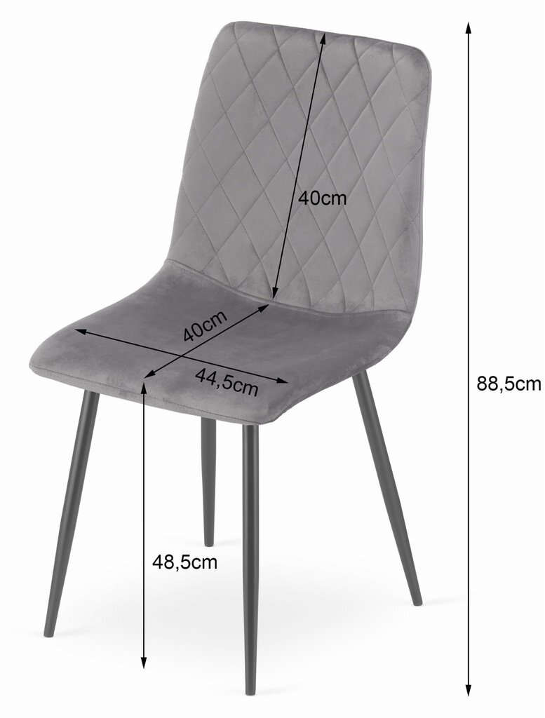 2-tooli komplekt Turin, hall hind ja info | Söögitoolid, baaritoolid | kaup24.ee