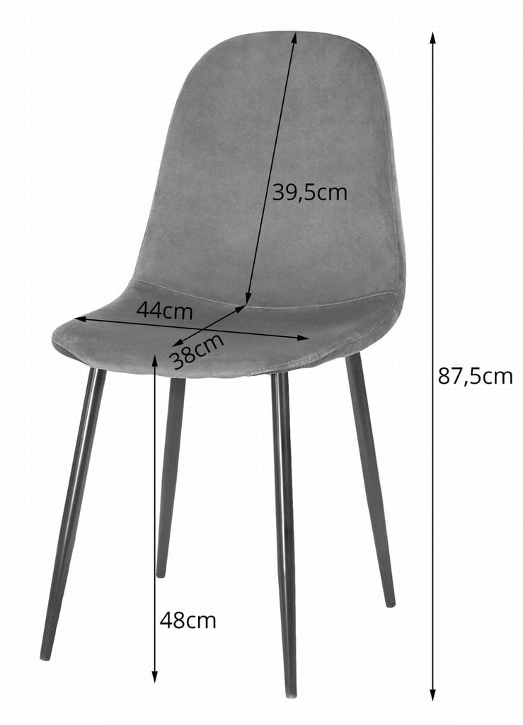 3-tooli komplekt Como, must цена и информация | Söögitoolid, baaritoolid | kaup24.ee