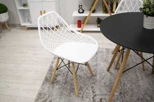 3-tooli komplekt Sakai, valge/pruun цена и информация | Стулья для кухни и столовой | kaup24.ee