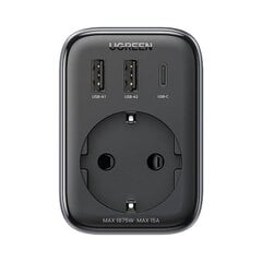 Travel adapter EU to US plug UGREEN CD314 2xUSB-A, 1xUSB-C цена и информация | Выключатели, розетки | kaup24.ee