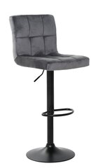 Gray velvet metal bar stool цена и информация | Стулья для кухни и столовой | kaup24.ee