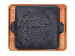 Brizoll Malmist grillpann puidust kandikuga HoReCa, 18x18 cm цена и информация | Cковородки | kaup24.ee