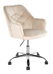 Swivel office armchair beige velor chrome base hind ja info | Kontoritoolid | kaup24.ee