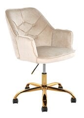 Swivel office armchair beige velor gold base цена и информация | Офисные кресла | kaup24.ee