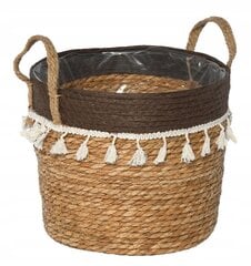 Decorative woven basket natural seagrass M цена и информация | Детали интерьера | kaup24.ee