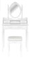 Lara II dressing table with a stool, dimensions 75x40x145, white, 4 drawers цена и информация | Meigilauad | kaup24.ee