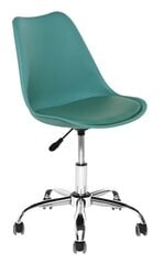 Diego Swivel Office Armchair With Pu Cushion 47.5x45x79/89cm, Metal Base, Turquoise цена и информация | Офисные кресла | kaup24.ee