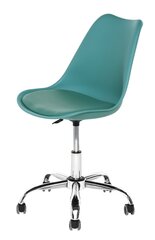 Diego Swivel Office Armchair With Pu Cushion 47.5x45x79/89cm, Metal Base, Turquoise hind ja info | Kontoritoolid | kaup24.ee