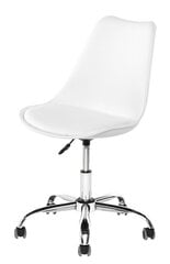 Diego Swivel Office Armchair With Pu Cushion, 47.5x45x79/89cm, Metal Base, White hind ja info | Kontoritoolid | kaup24.ee