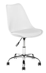 Diego Swivel Office Armchair With Pu Cushion, 47.5x45x79/89cm, Metal Base, White hind ja info | Kontoritoolid | kaup24.ee
