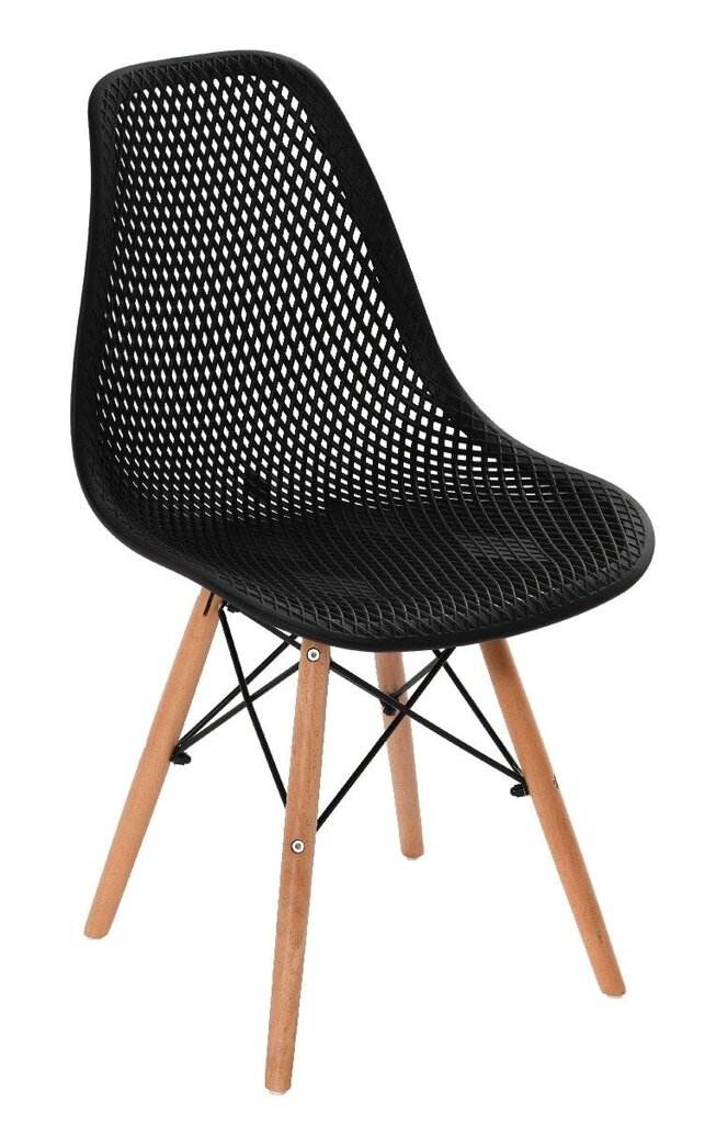 Hugo Black Chair, PP, Wooden Legs, Dimensions 46x54x44/82 цена и информация | Söögitoolid, baaritoolid | kaup24.ee