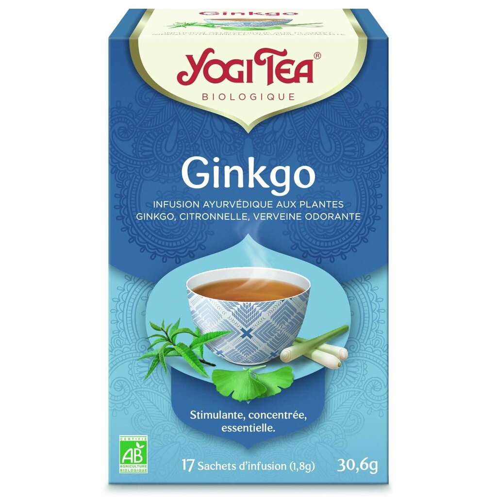 Vürtsitee Yogi Tea Ginkgo Klarer Geist, 17 pakki hind ja info | Tee | kaup24.ee