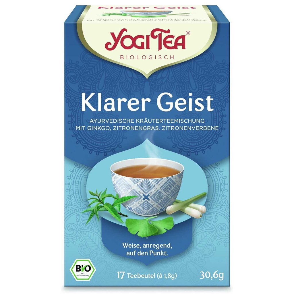 Vürtsitee Yogi Tea Ginkgo Klarer Geist, 17 pakki hind ja info | Tee | kaup24.ee