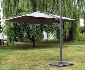 SIDE UMBRELLA KOS 300X300CM ALUMINUM ANTRACITE SPUNACRYLIC STONE GREY hind ja info | Päikesevarjud, markiisid ja alused | kaup24.ee