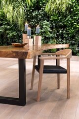 CHAIR VOLTA EDGE 63X58X76CM TEAK STRING BLACK цена и информация | Садовые стулья, кресла, пуфы | kaup24.ee