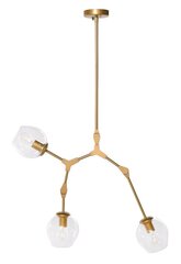 HANGING LAMP TWIG S 100X42CM GLASS ALUMINIUM STEEL GOLD hind ja info | Rippvalgustid | kaup24.ee