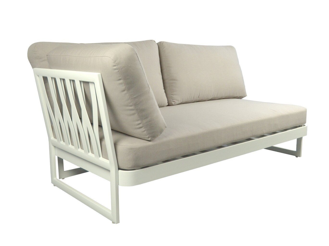 SOFA 2-SEATER LEFT SUE 172X91X71CM ALU WHITE FABRIC BEIGE цена и информация | Aiatoolid | kaup24.ee