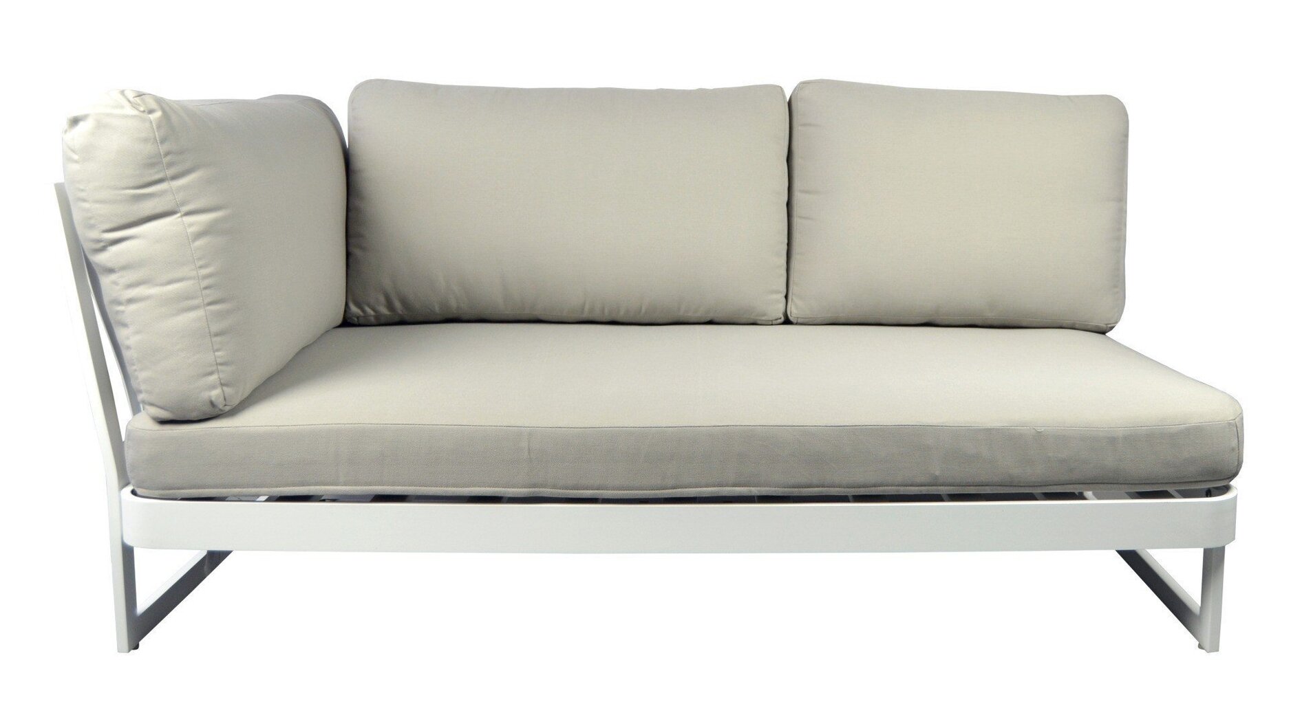 SOFA 2-SEATER LEFT SUE 172X91X71CM ALU WHITE FABRIC BEIGE цена и информация | Aiatoolid | kaup24.ee