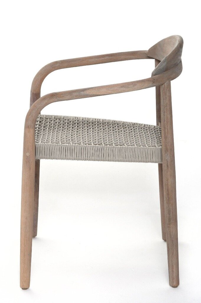 CHAIR JAVI 57X51X76CM ACACIA BRUSHED GRAY, BEIGE STRING цена и информация | Aiatoolid | kaup24.ee