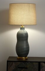 TABLE LAMP MUD 19X19X52CM WITH SHADE 39X39X28CM FLAX BEIGE, CERAMICS GREY MAT цена и информация | Настольные лампы | kaup24.ee