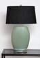 TABLE LAMP MIA H72CM CERAMIC MAT GREEN HAND MADE, CHROME WITH SHADE BLACK LINEN цена и информация | Laualambid | kaup24.ee