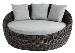 DAY BED MAJE GREY 186X183X90CM ECO-RATTAN GREY 10MM, PILLOW GREY hind ja info | Aiatoolid | kaup24.ee