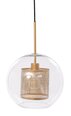 HANGING LAMP GRID L ŚR.30CM STEEL BRASS GLASS