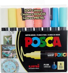 Маркеры Uni-Ball Posca PC-5M SOFT Color, 8 шт. цена и информация | Принадлежности для рисования, лепки | kaup24.ee