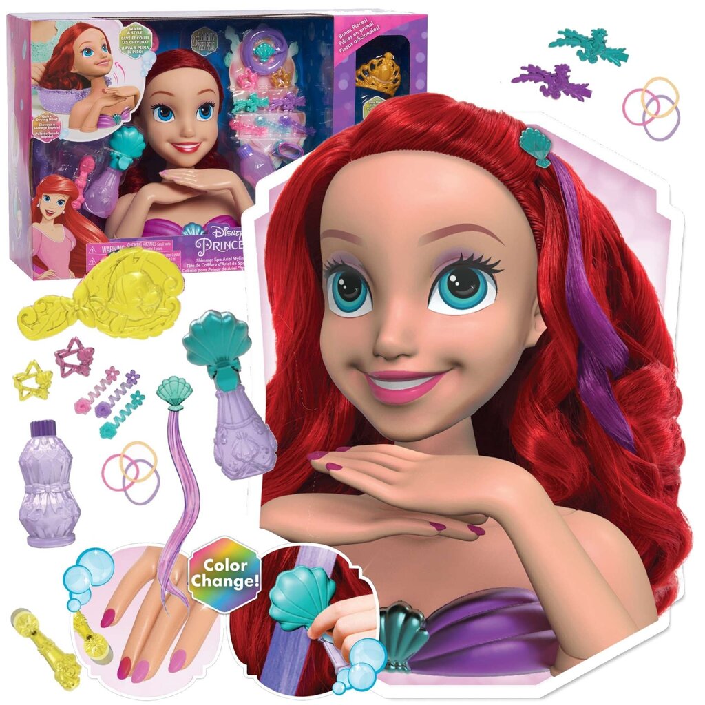 Juukseid modelleeriv nukk aksessuaaridega Deluxe Disney Ariel hind ja info | Tüdrukute mänguasjad | kaup24.ee