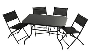 Столовый комплект, из 5 частей, черный цена и информация | Комплекты уличной мебели | kaup24.ee
