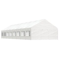 vidaXL katusega varjualune, valge, 17,84 x 5,88 x 3,75 m, polüetüleen hind ja info | Varikatused ja aiapaviljonid | kaup24.ee