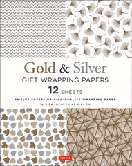 Silver and Gold Gift Wrapping Papers - 12 Sheets: 12 Sheets of High-Quality 18 x 24 inch Wrapping Paper цена и информация | Книги о питании и здоровом образе жизни | kaup24.ee